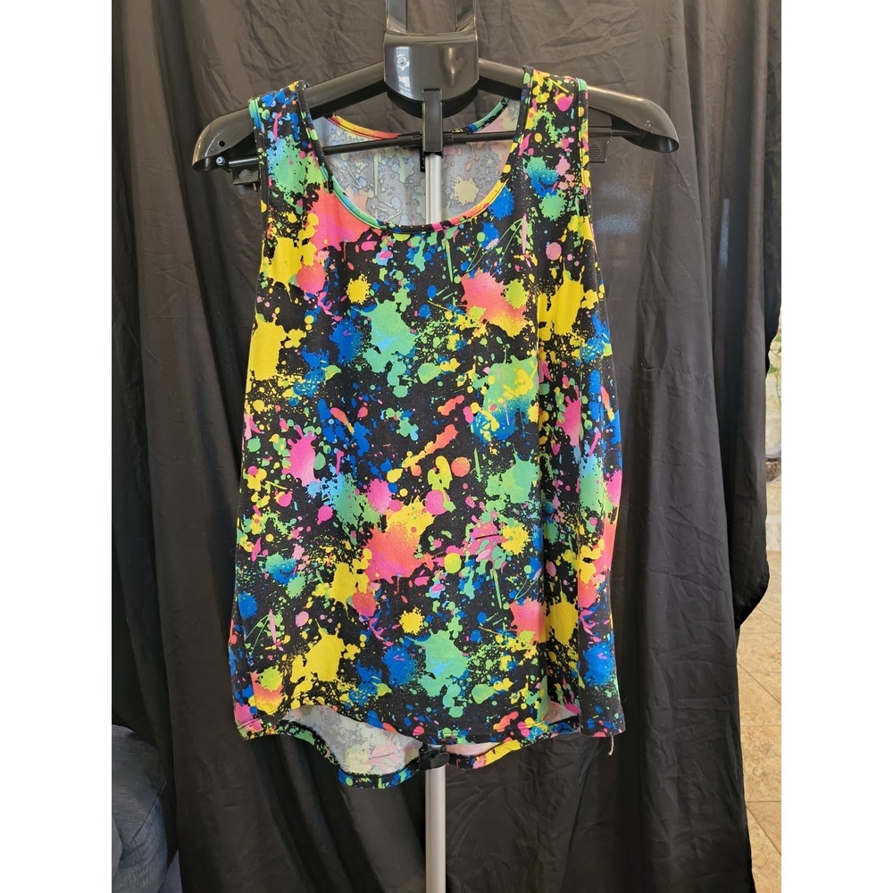 Large Multicolor Paint Splatter Tank Womens